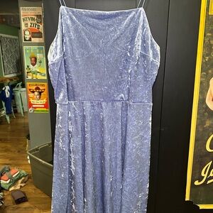 Lavender/Blue Velvet Spaghetti Strap Dress - L